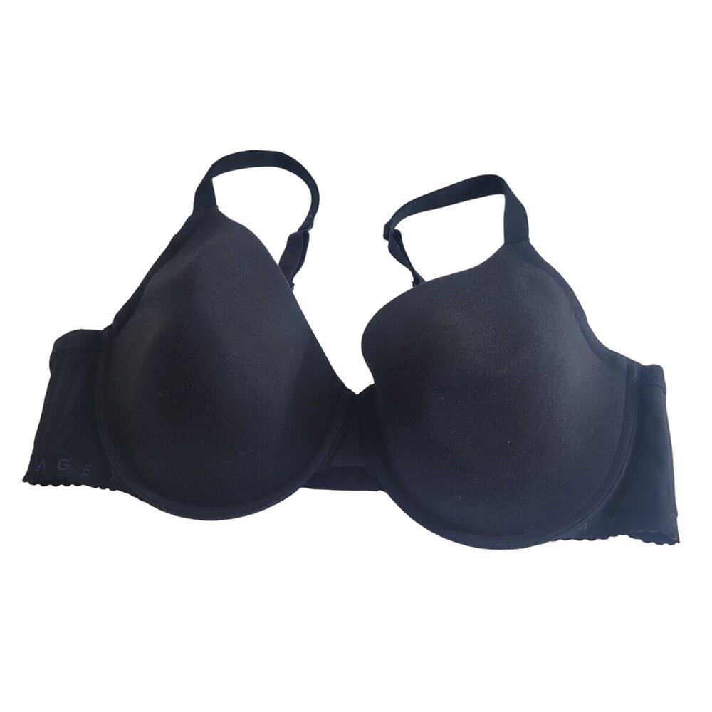 Savage X Fenty Black Full Coverage Adjustable Underwire T-Shirt Bra Size 46DDD